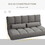 HOMCOM Convertible Floor Sofa Chair, Folding Couch Bed, Guest Chaise Lounge with 2 Pillows, Adjustable Backrest and Headrest, Dark Gray W2225142075