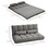 HOMCOM Convertible Floor Sofa Chair, Folding Couch Bed, Guest Chaise Lounge with 2 Pillows, Adjustable Backrest and Headrest, Dark Gray W2225142075