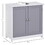 kleankin Pedestal Sink Storage Cabinet, Vanity Base Cabinet, Under Sink Bathroom Cabinet with U-shape Cut-Out and Adjustable Internal Shelf, White and Gray W2225142076