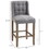 HOMCOM Modern Bar Stools, Tufted Upholstered Barstools, Pub Chairs with Back, Rubber Wood Legs for Kitchen, Dinning Room, Set of 2, Grey W2225142080