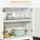 HOMCOM 63" Small Buffet with Hutch, 4-Door Kitchen Pantry, Freestanding Storage Cabinet with Adjustable Shelf for Dining Room, Living Room, White W2225142081