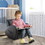 Qaba Kids Sofa Rocking Chair with Side Pocket, PU Leather Toddler Armchair for Children Grey W2225142239