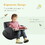 Qaba Kids Sofa Rocking Chair with Side Pocket, PU Leather Toddler Armchair for Children Grey W2225142239