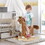 Qaba Rocking Horse Plush Animal on Wooden Rockers, Baby Rocking Chair with Sounds, Moving Mouth, Wagging Tail, Brown W2225142251