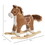 Qaba Rocking Horse Plush Animal on Wooden Rockers, Baby Rocking Chair with Sounds, Moving Mouth, Wagging Tail, Brown W2225142251