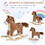 Qaba Rocking Horse Plush Animal on Wooden Rockers, Baby Rocking Chair with Sounds, Moving Mouth, Wagging Tail, Brown W2225142251