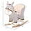 Qaba Kids Rocking Chair, Plush Ride on Rocking Horse Donkey with Sound, Wood Base Seat, Safety Belt, Baby Toddler Rocker Toy for 18 - 36 Months, Gray W2225142252
