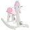 Qaba Little Wooden Rocking Horse Toy for Kids' Imaginative Play, Children's Small Baby Rocking Horse Ride-on Toy for Toddlers 1-3, Pink and White W2225142256