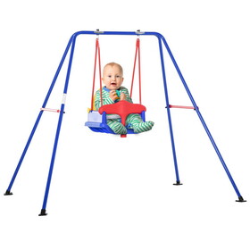 Outsunny Baby Swing Set for Backyard Indoor/Outdoor, Solid Metal Frame with Baby Seat Harness for Kid Age 6-36 Months W2225142265