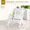 Outsunny Outdoor Wooden Rocking Chair, Rustic Adirondack Rocker with Slatted Seat, High Backrest, Armrests for Patio, Garden, and Porch, Large, White W2225142466