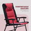 Outsunny 3 Piece Outdoor Patio Furniture Set with Glass Coffee Table & 2 Folding Padded Rocking Chairs, Bistro Style for Porch, Camping, Balcony, Red W2225142471