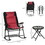 Outsunny 3 Piece Outdoor Patio Furniture Set with Glass Coffee Table & 2 Folding Padded Rocking Chairs, Bistro Style for Porch, Camping, Balcony, Red W2225142471