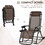 Outsunny Outdoor Rocking Chairs, Foldable Reclining Zero Gravity Lounge Rocker w/ Pillow, Cup & Phone Holder, Combo Design w/ Folding Legs, Brown W2225142473