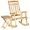 Outsunny 2 Pieces Wood Patio Bistro Set, Outdoor Rocking Chair Set with Armrests and High Back Rocking Chair and Portable Side Table, for Indoor, Outdoor, Patio, Backyard, Natural W2225142477