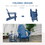 Outsunny Folding Adirondack Chair, Faux Wood Patio & Fire Pit Chair, Weather Resistant HDPE for Deck, Outside Garden, Porch, Backyard, Blue W2225142495