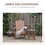 Outsunny Adirondack Chair, Faux Wood Patio & Fire Pit Chair, Weather Resistant HDPE for Deck, Outside Garden, Porch, Backyard, Brown W2225142496