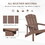 Outsunny Adirondack Chair, Faux Wood Patio & Fire Pit Chair, Weather Resistant HDPE for Deck, Outside Garden, Porch, Backyard, Brown W2225142496