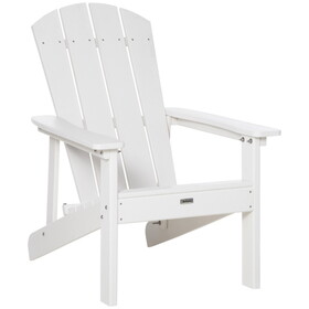 Outsunny Adirondack Chair, Faux Wood Patio & Fire Pit Chair, Weather Resistant HDPE for Deck, Outside Garden, Porch, Backyard, White W2225142507
