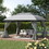 Outsunny 10' x 13' Patio Gazebo Canopy, Double Vented Roof, Steel Frame, Curtain Sidewalls, Outdoor Sun Shade Shelter for Garden, Lawn, Backyard, Deck, Gray W2225142539