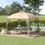 Outsunny 10' x 10' Patio Gazebo with Corner Shelves, Double Roof Outdoor Gazebo Canopy Shelter with Removable Mesh Netting, for Garden, Lawn, Backyard and Deck, Beige W2225142540