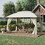 Outsunny 10' x 13' Patio Gazebo Canopy, Double Vented Roof, Steel Frame, Curtain Sidewalls, Outdoor Sun Shade Shelter for Garden, Lawn, Backyard, Deck,, Beige W2225142542