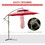 Outsunny 9' 2-Tier Cantilever Umbrella with Crank Handle, Cross Base and 8 Ribs, Garden Patio Offset Umbrella for Backyard, Poolside, and Lawn, Red W2225142545