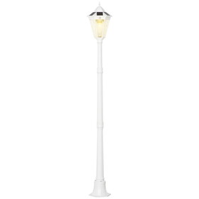 Outsunny 77" Solar Lamp Post Light, Waterproof Aluminum Outdoor Vintage Street Lamp, Motion Activated Sensor PIR, Adjustable Brightness, for Garden, Lawn, Pathway, Driveway, White W2225142612