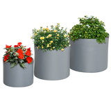 Outsunny Set of 3 Outdoor Planter Set, 13/11.5/9in, MgO Flower Pots with Drainage Holes, Outdoor Ready & Stackable Plant Pot for Indoor, Entryway, Patio, Yard, Garden W2225142626