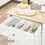 HOMCOM Rolling Kitchen Island Cart, Portable Serving Trolley Table with Drawer, Adjustable Shelf and 2 Towel Racks, Cream White W2225142637