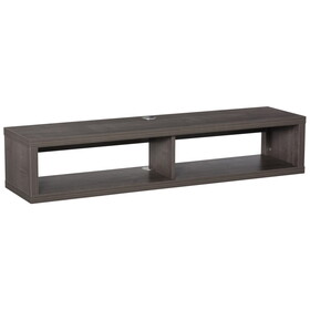 HOMCOM Wall Mounted TV Stand, Media Console Floating Storage Shelf for Living Room or Home Office, Dark Grey W2225142649
