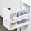 kleankin Slim Bathroom Cabinet, Freestanding Storage Cabinet, Toilet Paper Holder with Two Drawers, Side Towel Rack, and Wheels, 7 x 20.5 x 24.75 inches, White W2225142651