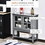 HOMCOM Coffee Bar Cabinet, Modern Sideboard Buffet Cabinet, Kitchen Cabinet with 2 Glass Doors, Adjustable Inner Shelving and Bottom Shelf, Grey W2225142652