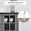 HOMCOM Coffee Bar Cabinet, Modern Sideboard Buffet Cabinet, Kitchen Cabinet with 2 Glass Doors, Adjustable Inner Shelving and Bottom Shelf, Grey W2225142652