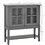 HOMCOM Coffee Bar Cabinet, Modern Sideboard Buffet Cabinet, Kitchen Cabinet with 2 Glass Doors, Adjustable Inner Shelving and Bottom Shelf, Grey W2225142652