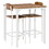3 Piece Bar Table Set, Industrial Counter Height Dining Table Set, Bar Table & Chairs with Steel Legs & Footrests, White W2225142653