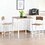 3 Piece Bar Table Set, Industrial Counter Height Dining Table Set, Bar Table & Chairs with Steel Legs & Footrests, White W2225142653