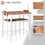 3 Piece Bar Table Set, Industrial Counter Height Dining Table Set, Bar Table & Chairs with Steel Legs & Footrests, White W2225142653