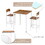 3 Piece Bar Table Set, Industrial Counter Height Dining Table Set, Bar Table & Chairs with Steel Legs & Footrests, White W2225142653