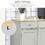 HOMCOM Sideboard Buffet Cabinet with Drawers, Kitchen Cabinet, Coffee Bar Cabinet with Rubberwood Top and Adjustable Shelves for Living Room, Kitchen, Gray W2225142655