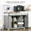 HOMCOM Sideboard Buffet Cabinet with Drawers, Kitchen Cabinet, Coffee Bar Cabinet with Rubberwood Top and Adjustable Shelves for Living Room, Kitchen, Gray W2225142655