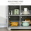 HOMCOM Sideboard Buffet Cabinet with Drawers, Kitchen Cabinet, Coffee Bar Cabinet with Rubberwood Top and Adjustable Shelves for Living Room, Kitchen, Gray W2225142655
