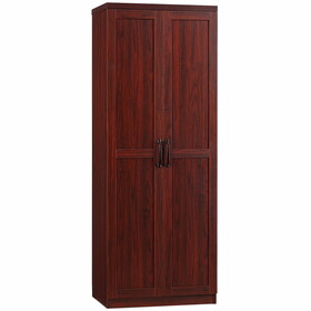 HOMCOM 63" 2-Door Kitchen Pantry, Freestanding Storage Cabinet with 5-tier Shelving and 2 Adjustable Shelves for Dining Room, Cherry Wood Color W2225142657