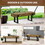 HOMCOM Garden Bench with Metal Legs, Rustic Wood Effect Concrete Entryway Bench, End of Bed Bench, Indoor Outdoor Use for Patio, Park, Porch and Lawn, Natural and Black W2225142663