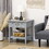 HOMCOM Side Table with Storage, Vintage End Table with Drawer and Open Shelf, Beside Table for Bedroom, Living Room, Gray W2225142668