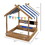 Outsunny Wooden Sandbox with Canopy House Design for 3-7 Years Old, Brown W2225P152512