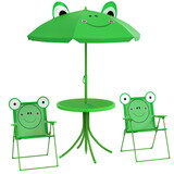 Outsunny Folding Kids Table and Chair Set for Garden, Backyard, Green W2225P152515