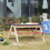 Outsunny Kids Sand & Water Table, Picnic Table and Bench Set with Sandbox, Water Circulation Faucet W2225P152517