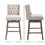 Bar Height Bar Stools Set of 2, 180 Degree Swivel Barstools, 30" Seat Height Bar Chairs with Solid Wood Footrests and Button Tufted Design, Beige W2225P153958