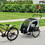Elite Three-Wheel Bike Trailer for Kids Bicycle Cart for Two Children with 2 Security Harnesses & Storage, White W2225P154787