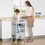 Kids Kitchen Step Stool Foldable Child Standing Tower with Chalkboard. Lockable Handrail for Children 3-6 Years Old, Grey W2225P154790